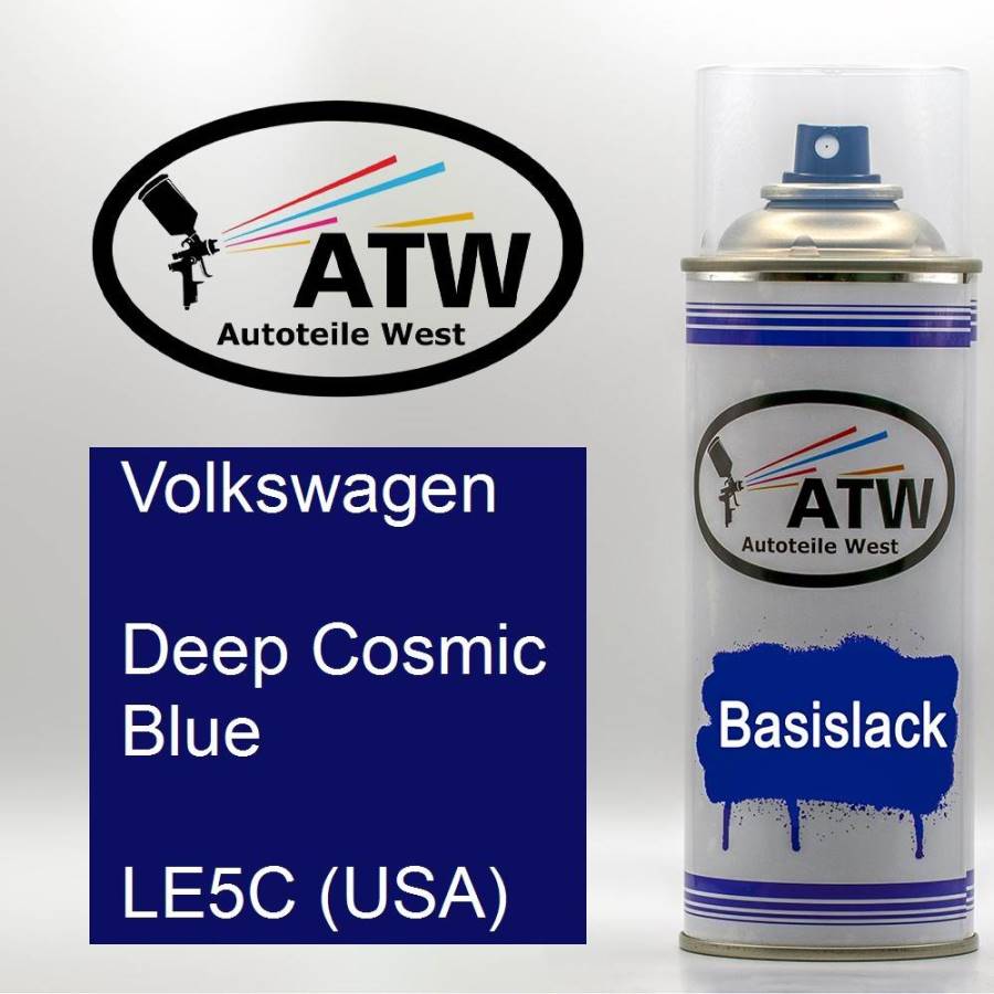 Volkswagen, Deep Cosmic Blue, LE5C (USA): 400ml Sprühdose, von ATW Autoteile West.